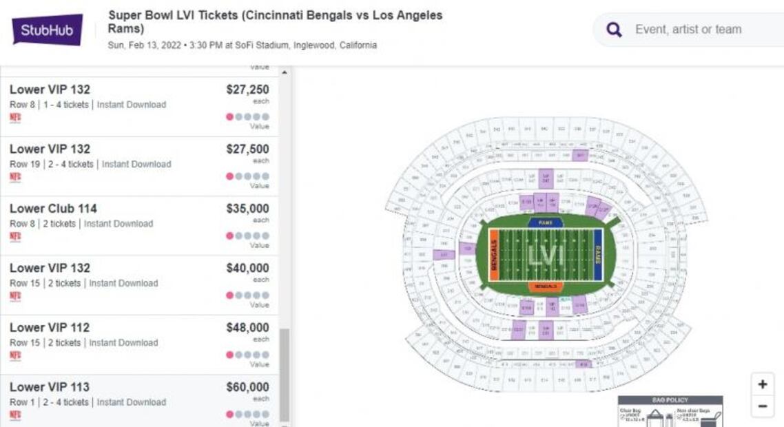 ¡Más que 60 iPhones! Estos son los precios de los boletos para el Super Bowl 2022
