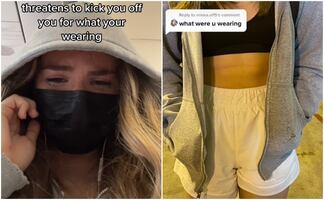 Azafata amenaza a tiktoker con expulsarla de vuelo en EU por su ropa