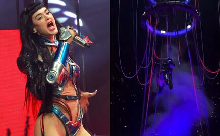 ¡Impactante! Katy Perry se electrocuta en el escenario durante concierto. VIDEO