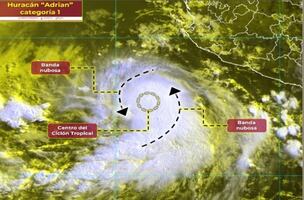 ¡Alerta en el Pacífico! Adrián se intensifica a huracán categoría 1