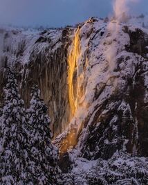 Así son las cataratas Horsetail en Yosemite