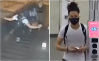 Video. Hombre patea a mujer y la tira de las escaleras del metro en NY