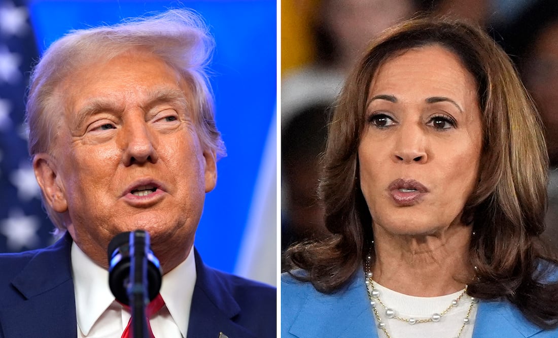 Donald Trump y Kamala Harris. (AP Foto)