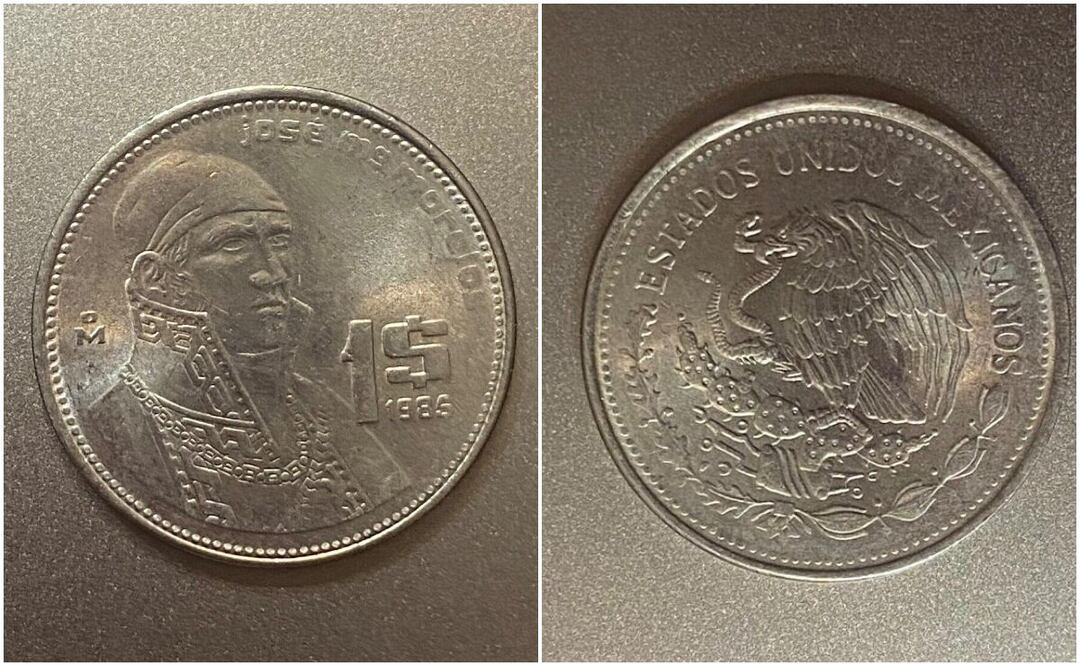 Moneda de $1 peso de Morelos. Foto: Captura / eBay