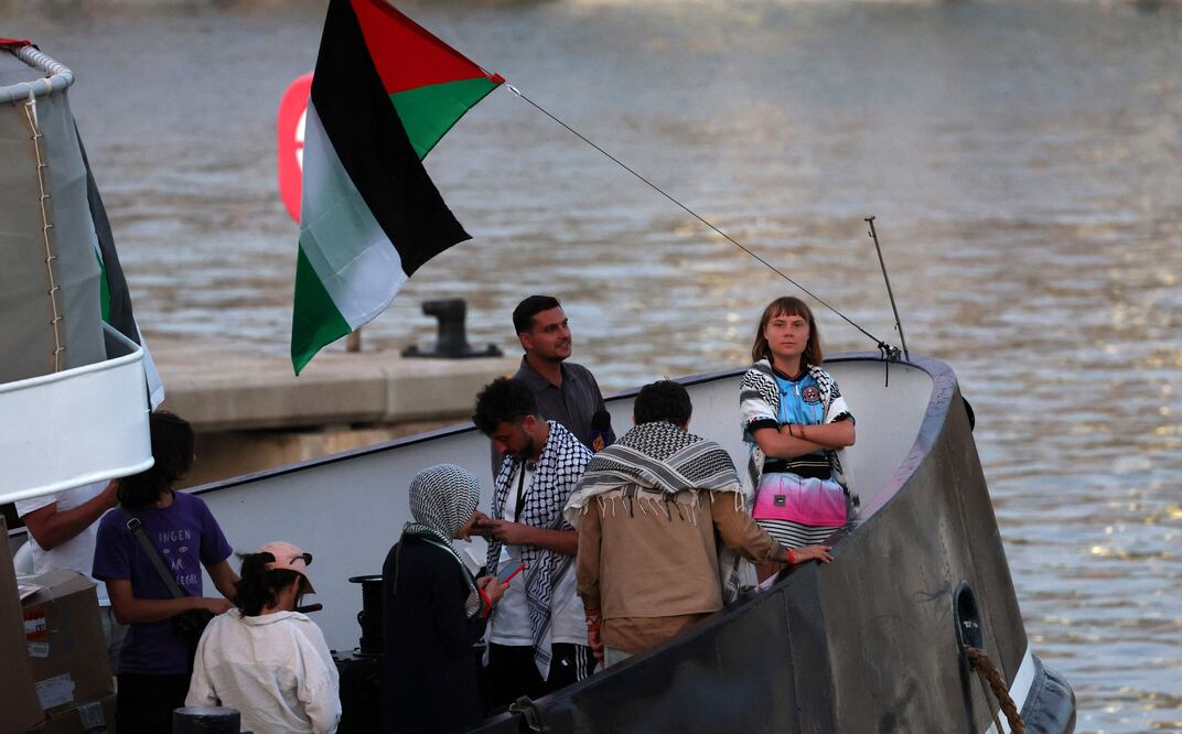 Israel intercepta barcos rumbo a Gaza y difunde un video de Greta Thunberg. ¿Qué pasó con la Flotilla Global Sumud? Foto: AFP