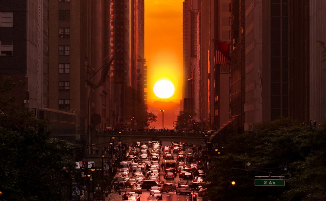 El 'Manhattanhenge' en Nueva York. Foto: iStock