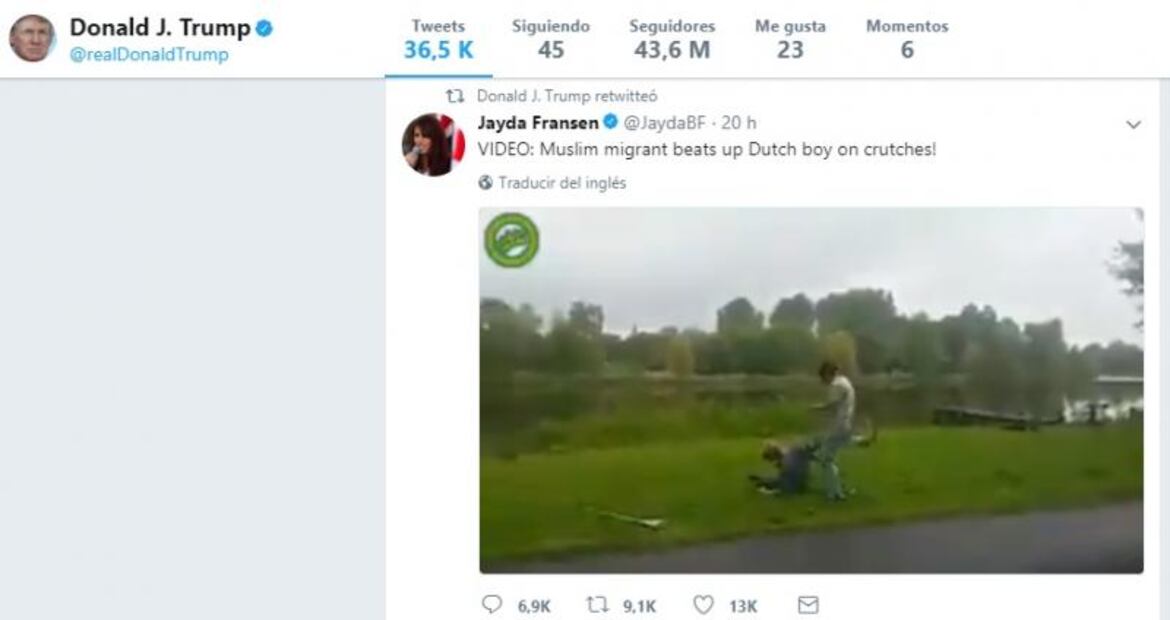 Los polémicos videos antimusulmanes retuiteados por Donald Trump