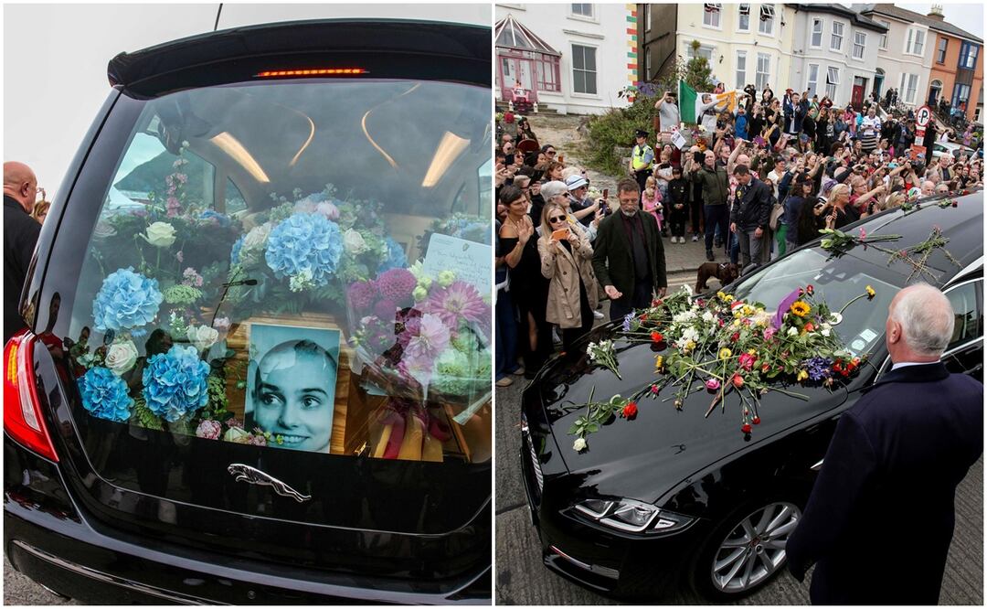 Fanáticos se despiden de Sinead O’Connor antes de ser enterrada en Irlanda. Foto: AFP