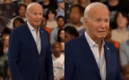 Joe Biden se vuelve a quedar “congelado”, ahora durante discurso de Jill Biden. VIDEO