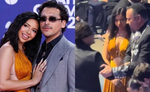 ¿Se enojó? Circula video de Ángela Aguilar ‘molesta’ luego de que Nodal no la mencionara en su discurso de los Latin Grammys 
