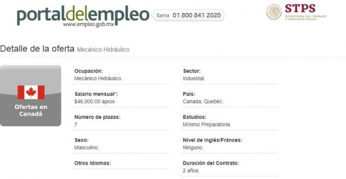 Buscan mecánicos hidráulicos para trabajar en Canadá; pagan $46,000