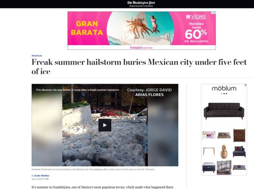 Prensa de EU destaca tormenta de granizo que azotó a Guadalajara