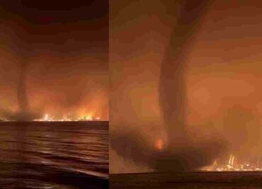 Video. Captan impresionante tornado de fuego en Canadá durante incendios forestales