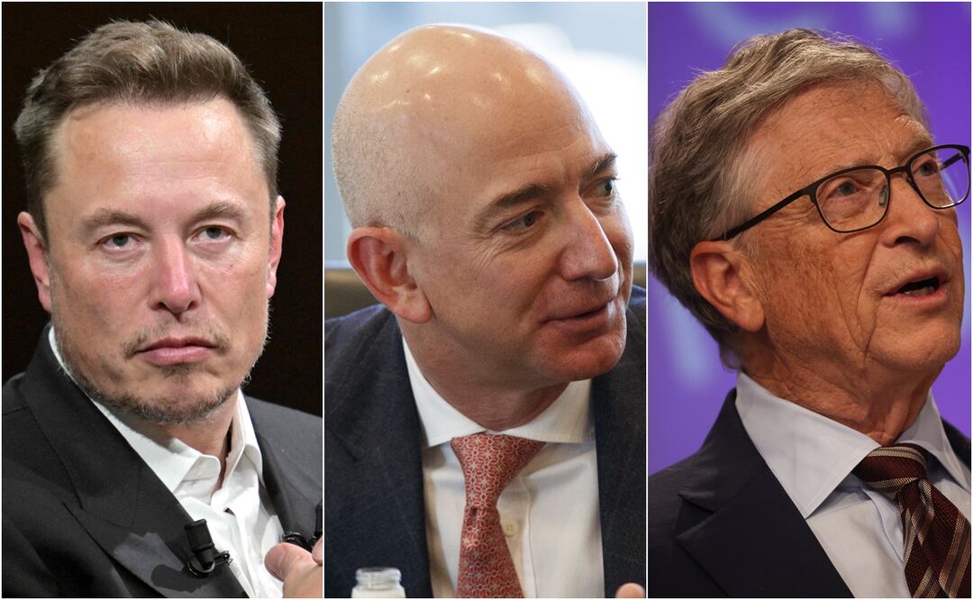 ¿Qué hacían antes de ser los más ricos del mundo? Los primeros trabajos de Elon Musk, Jeff Bezos y Bill Gates. Fotos: AFP/AP