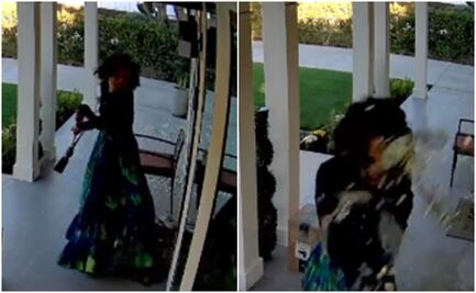 Escalofriante video muestra a mujer destrozando casa en California con pico
