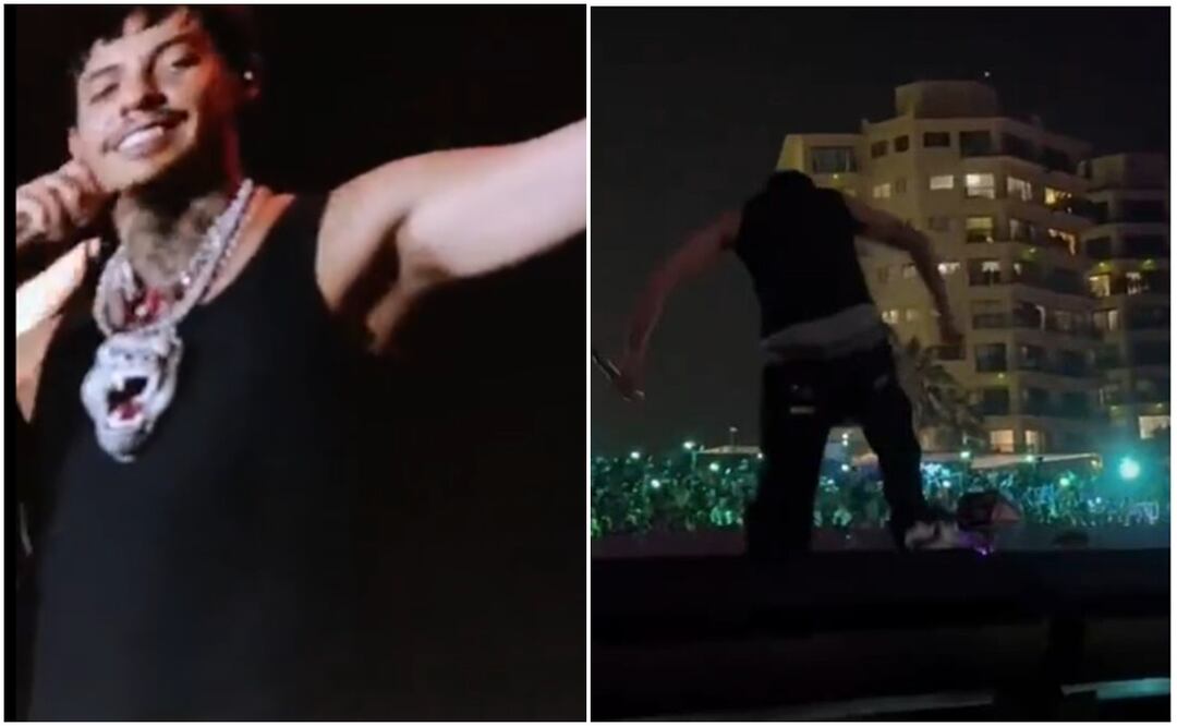 Natanael Cano explota en pleno concierto: golpea a DJ y destruye su equipo: "Se me puso bravo". Tomada de video de X