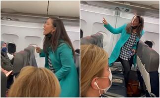 Mujer se niega a usar cubrebocas y grita a pasajeros de avión en EU