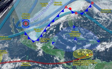 Primera tormenta invernal de la temporada provocará caída de agua nieve en estos estados de México