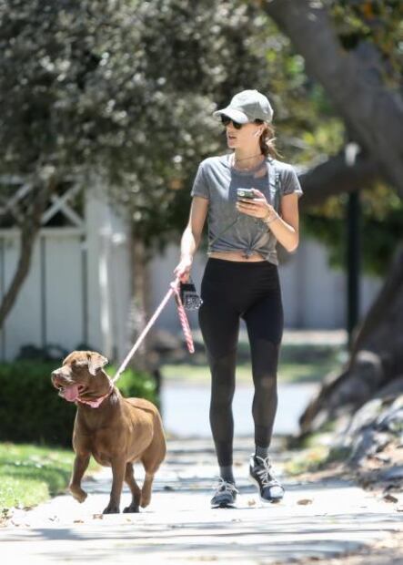 Alessandra Ambrosio luce silueta en leggings por Santa Mónica