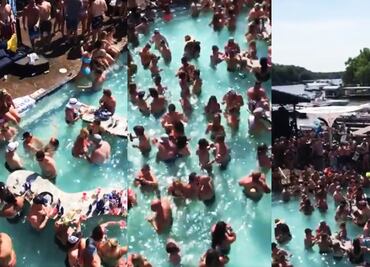 Video. 'Olvidan' distanciamiento y organizan fiesta masiva en piscina