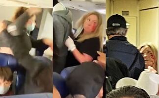 Revelan video de pasajera que golpea a azafata; le tira dos dientes