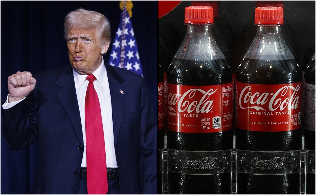 Trump instala “botón de Coca-Cola” en la Oficina Oval mientras mexicanos boicotean a la empresa. Foto: EFE/AP