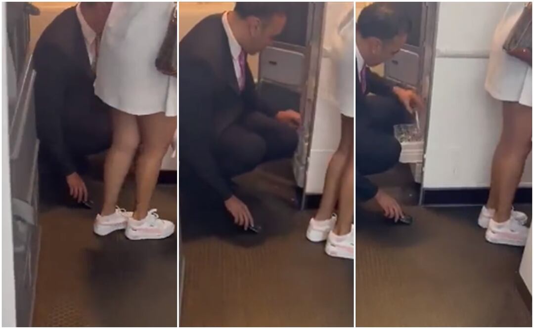 Sobrecargo de Aeroméxico acosa y graba por debajo de la falda a pasajera. Foto: X