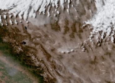Capturan desde el espacio tormenta de polvo en Nevada