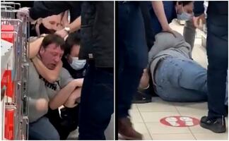 Empleados someten a cliente que se negó a usar cubrebocas en tienda de Canadá