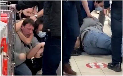 Empleados someten a cliente que se negó a usar cubrebocas en tienda de Canadá