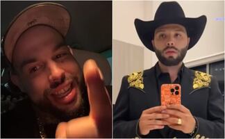 "¡Ya bájale Leonardo, yo sé que eres bien miedoso!", así reacciona Emiliano Aguilar tras burlas de su hermano en un concierto