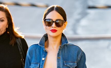 Eiza González arrasa con look de mezclilla y braless en Los Ángeles