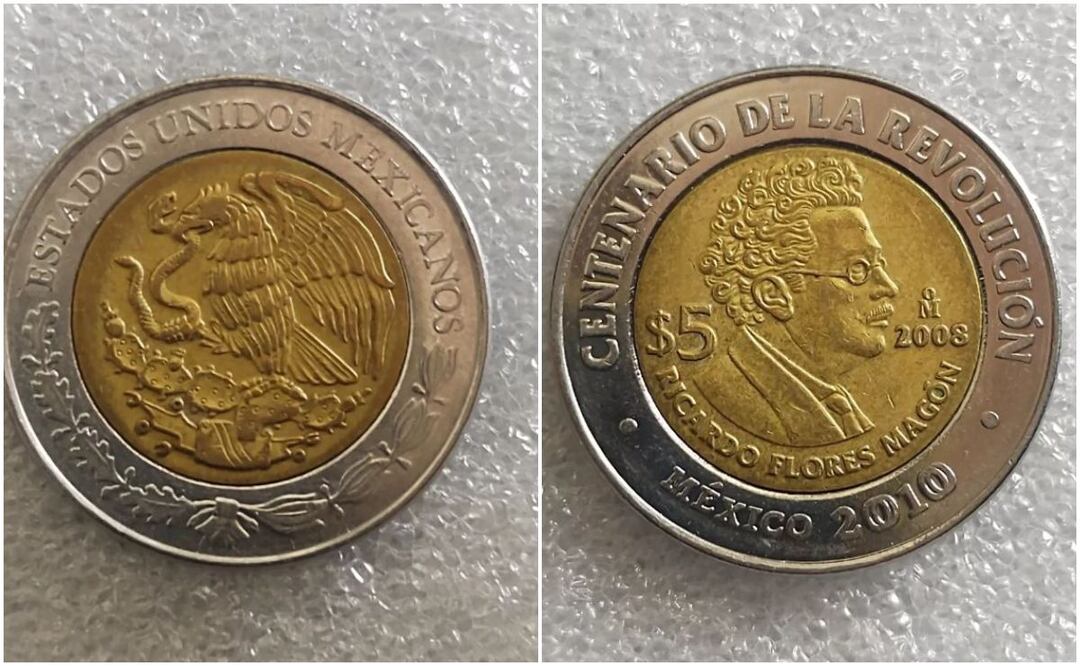 Moneda de Ricardo Flores Magón por el centenario de la Revolución mexicana. Foto: Captura/Mercado Libre