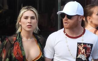 Captan a Fernanda Gómez, esposa del Canelo Álvarez, paseando por Portofino con bikini de hilo