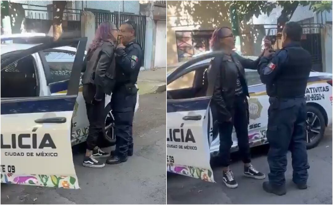 “¡Quítate, qué wey…!”: Lady Patadas agrede a policía en CDMX y el video se vuelve viral. Foto: Captura de video / X