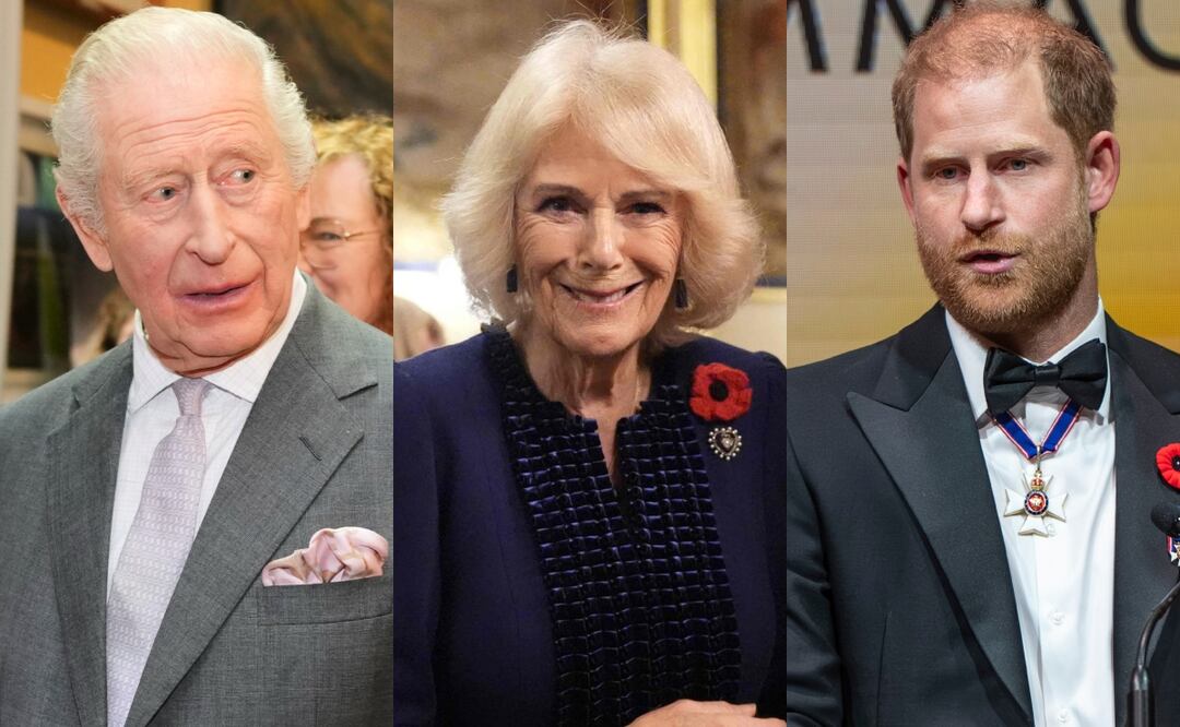 Rey Carlos corre a su hijo Harry tras escuchar decirle “madrastra malvada” a Camila Parker. Foto: (Photo by Andrew Matthews / POOL / AFP) / (AP Photo/Kin Cheung, Pool) / (Eduardo Lima/The Canadian Press via AP)