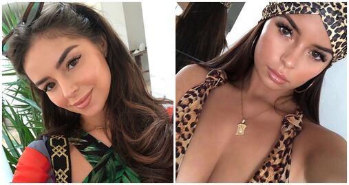 Demi Rose luce figura con traje de baño en Tulum