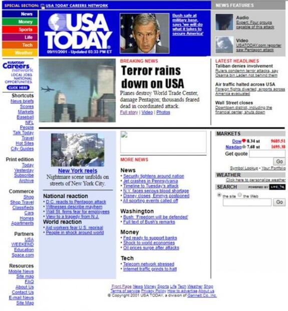 9/11: Así informaron los medios sobre los atentados terroristas, hace 18 años
