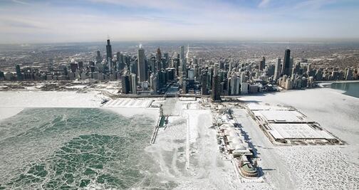 Las impactantes imágenes del Lago Michigan congelado