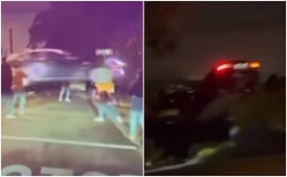 Video. Influencer ‘vuela en el aire’ un Tesla alquilado y lo destroza