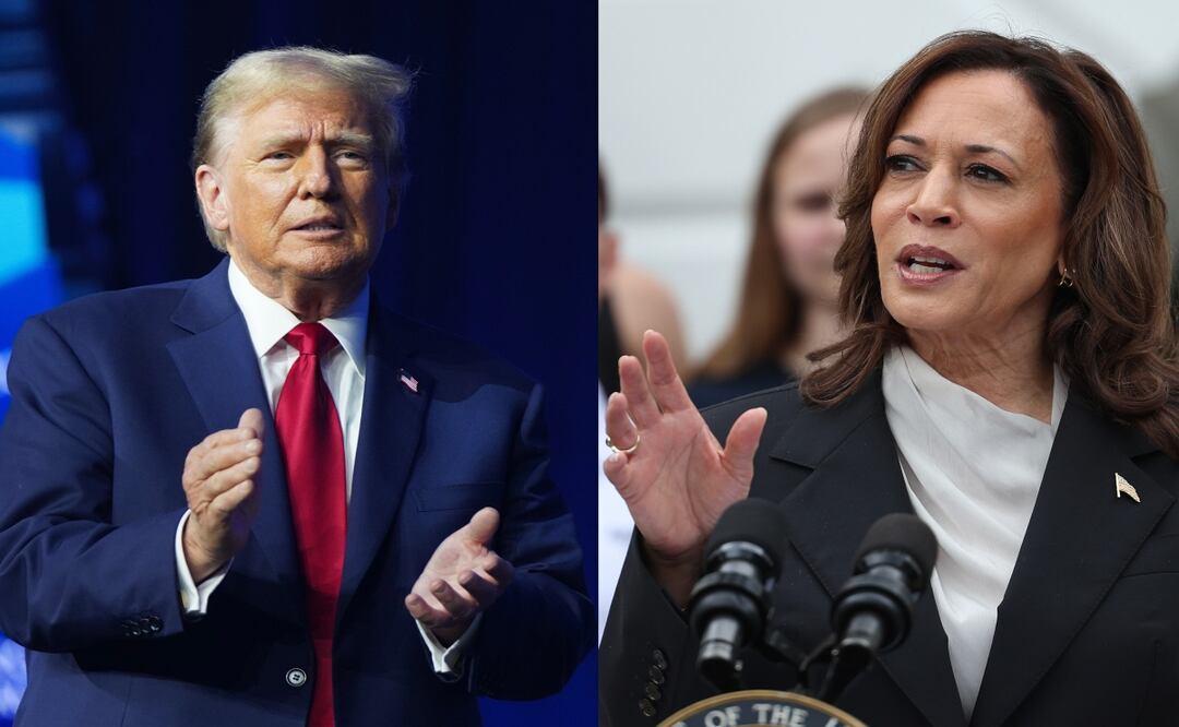 Kamala Harris tiene ligera ventaja sobre Donald Trump en elecciones, según encuesta. Foto: EFE