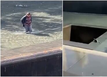 Video. Hombre se arroja a fuentes del Memorial del 11 de septiembre en NY de más de 9 metros