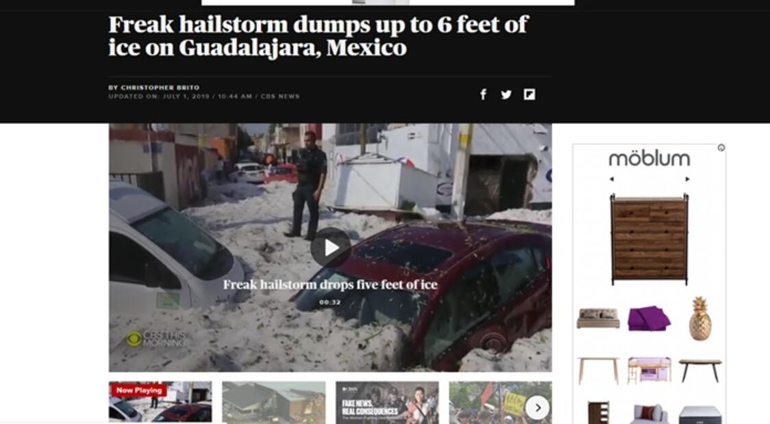 Prensa de EU destaca tormenta de granizo que azotó a Guadalajara