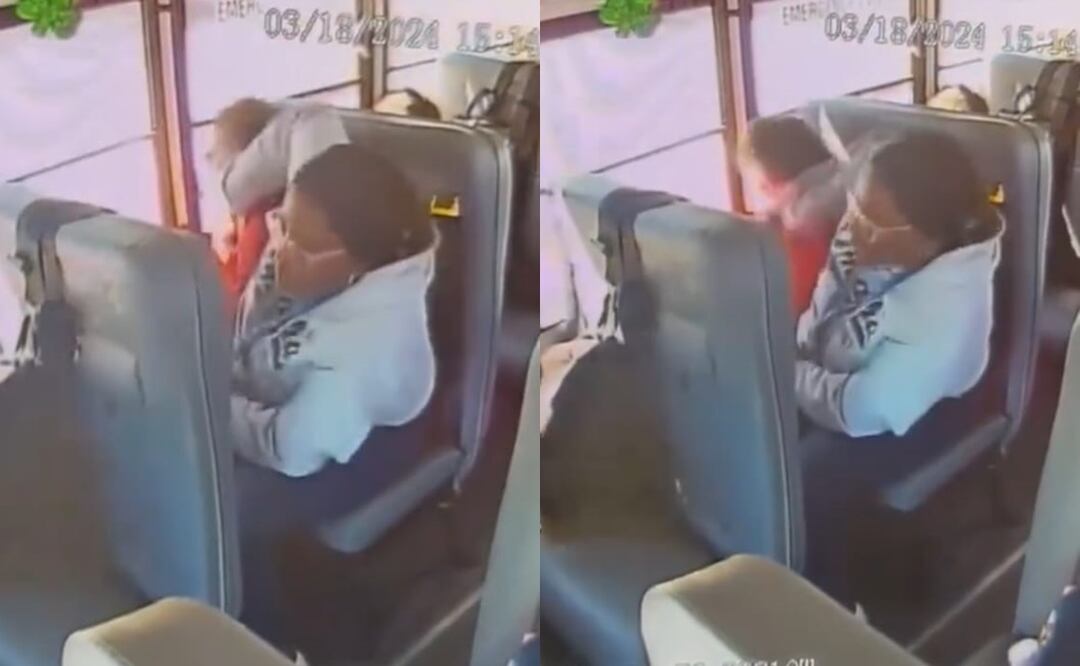 Mujer golpea a niños con discapacidad y autismo en camión escolar; la captan en video de vigilancia. Foto: Captura X