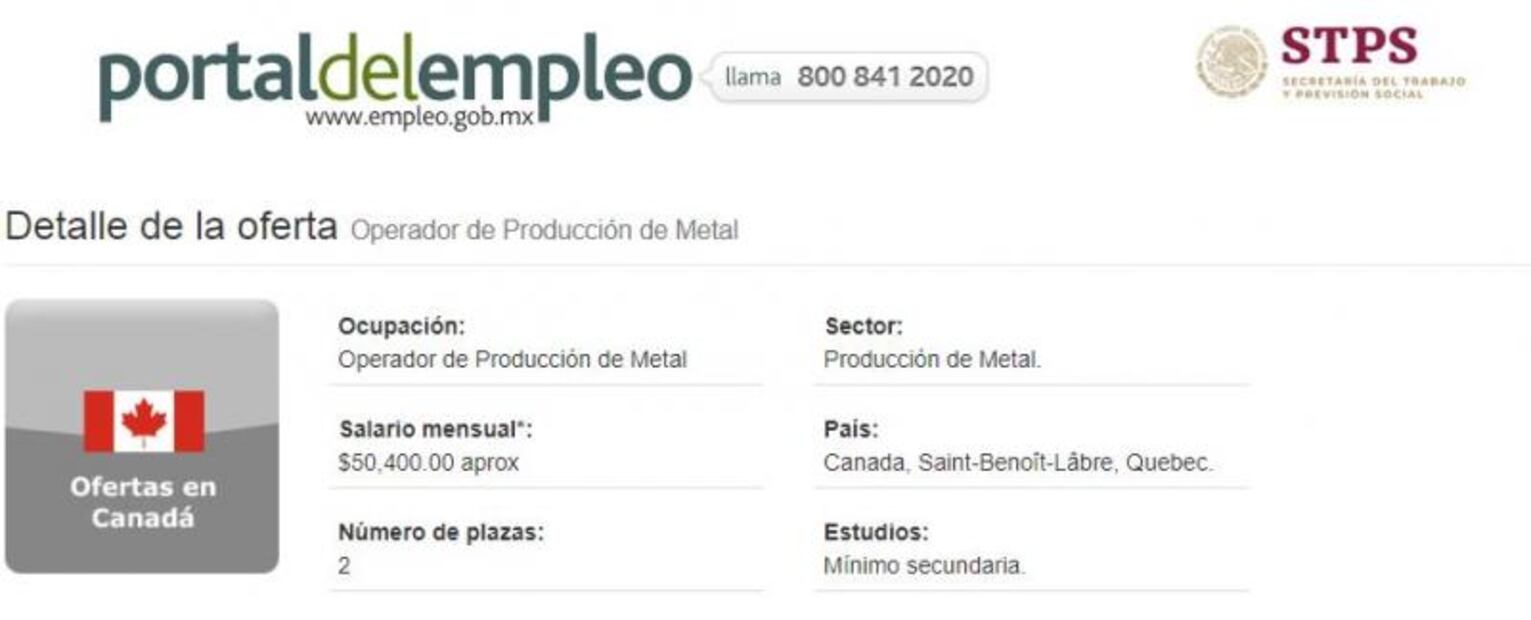 Canadá dará trabajo a mexicanos con secundaria; pagan $50,400