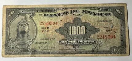 Piden más de $600 mil pesos por este billete antiguo de $1000 que parece dólar