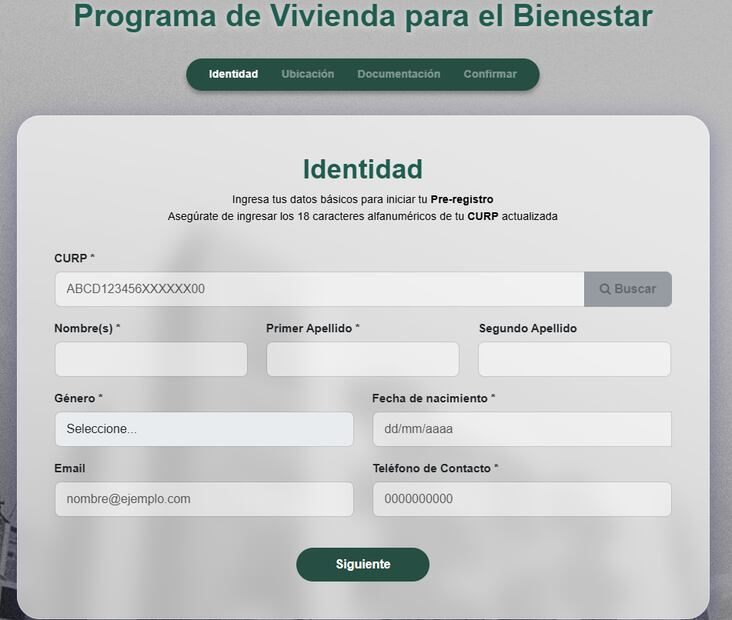 Vivienda del bienestar pre registro en linea. Foto: Tomada CONAVI.