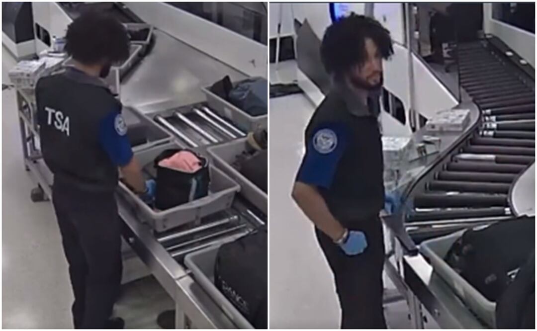 Captan a agentes de la TSA robando dinero desde las maletas de los pasajeros. Foto: Twitter