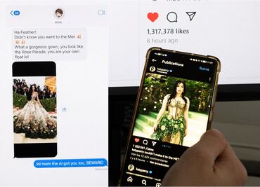 Una foto de Katy Perry en la Met Gala creada con IA engaña a su propia madre; "Qué vestido tan precioso", le dice