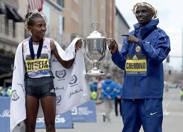 Cherono y Degefa ganan edición 123 del Maratón de Boston